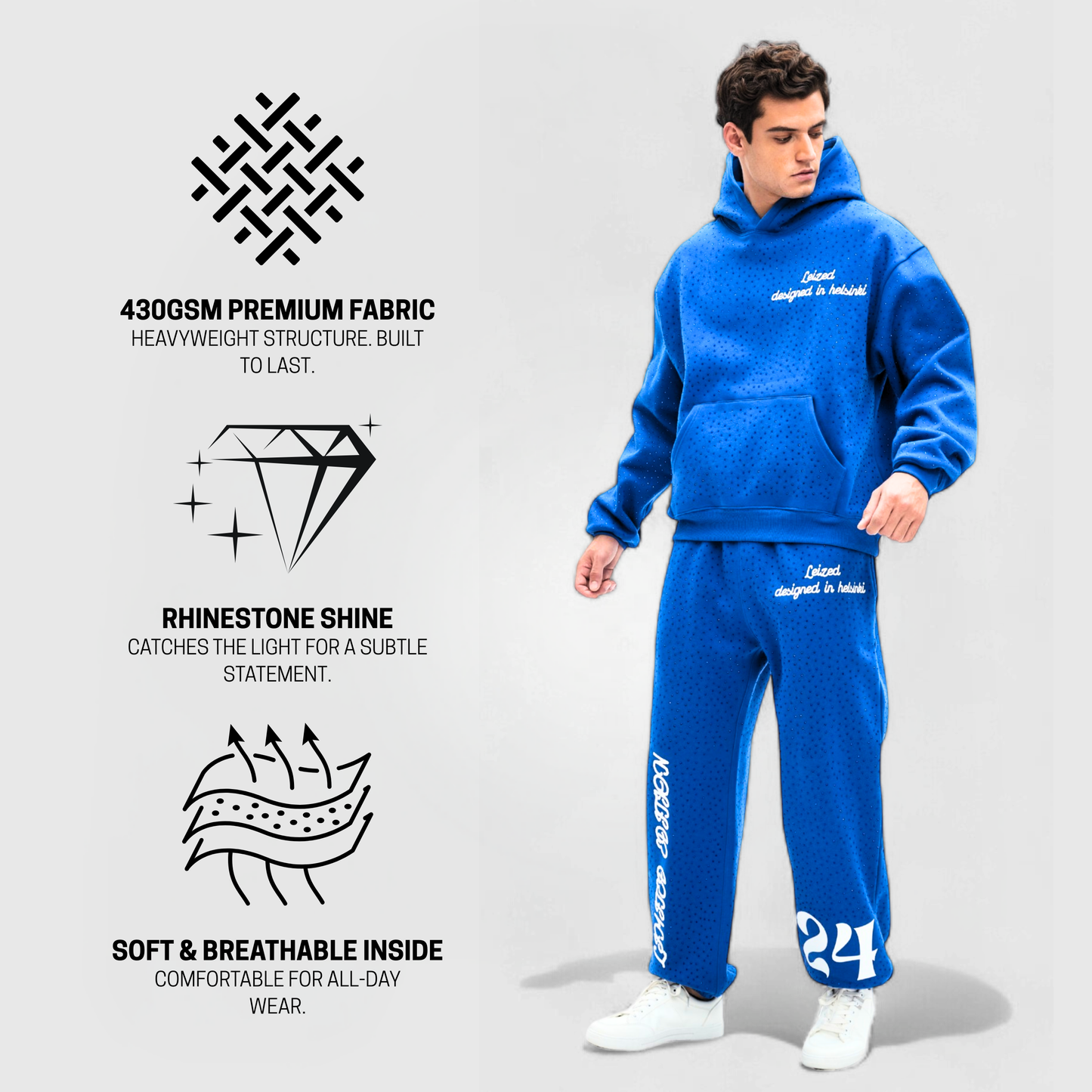 TIMELESS RHINESTONE JOGGER - BLUE