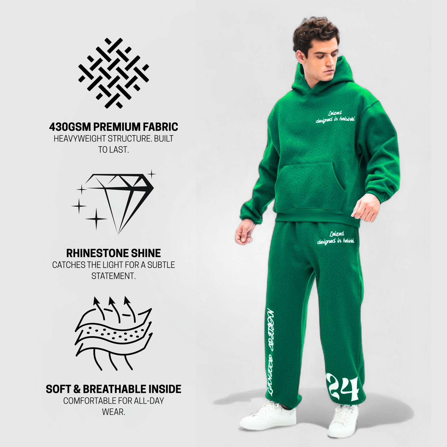 TIMELESS RHINESTONE JOGGER - GREEN