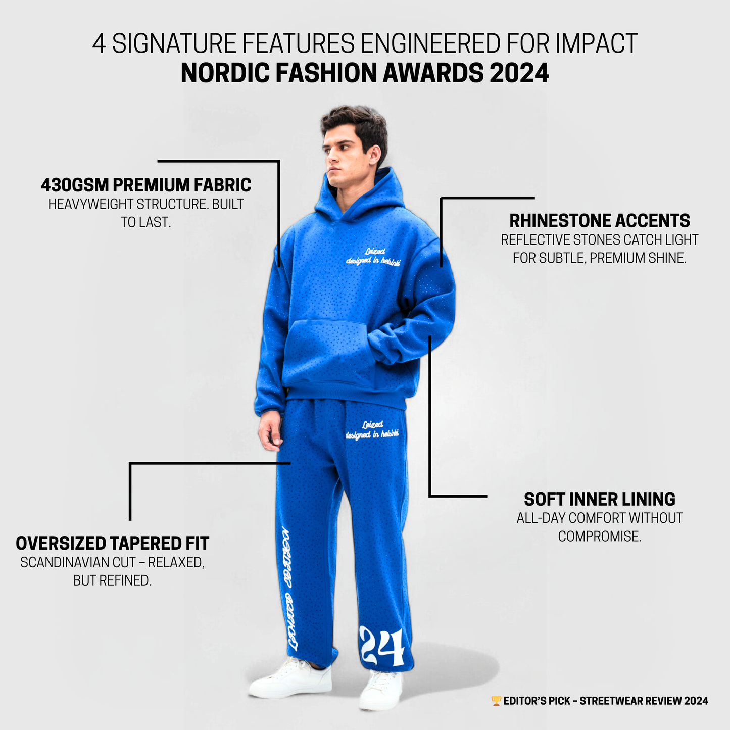 TIMELESS RHINESTONE JOGGER - BLUE