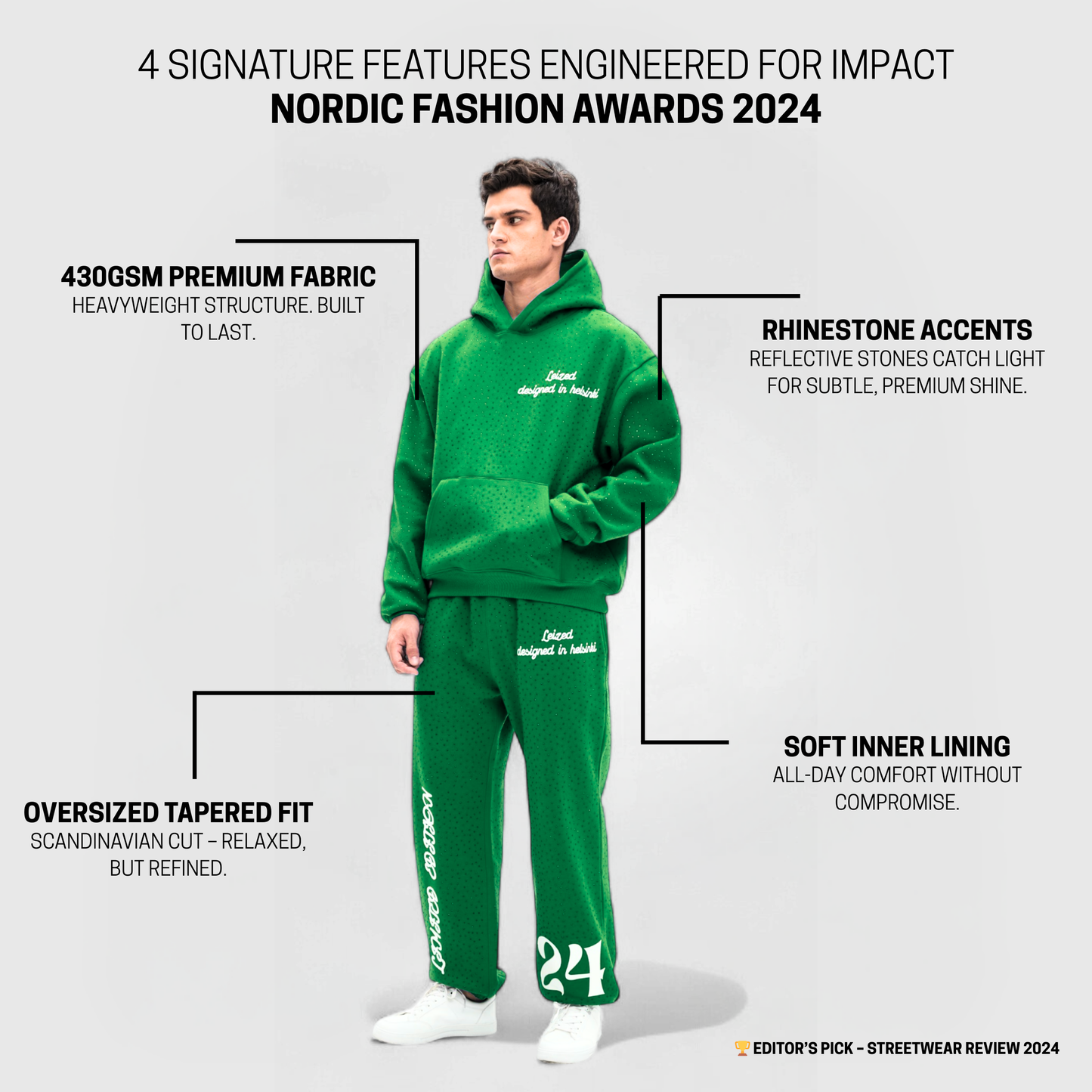 TIMELESS RHINESTONE JOGGER - GREEN