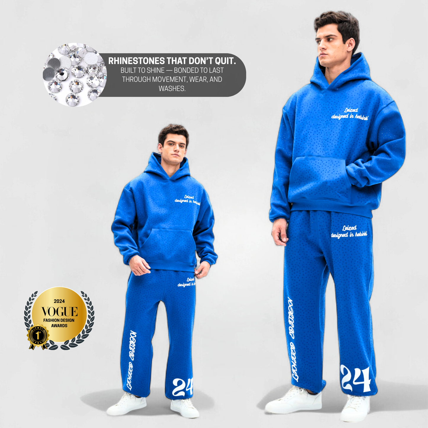 TIMELESS RHINESTONE JOGGER - BLUE