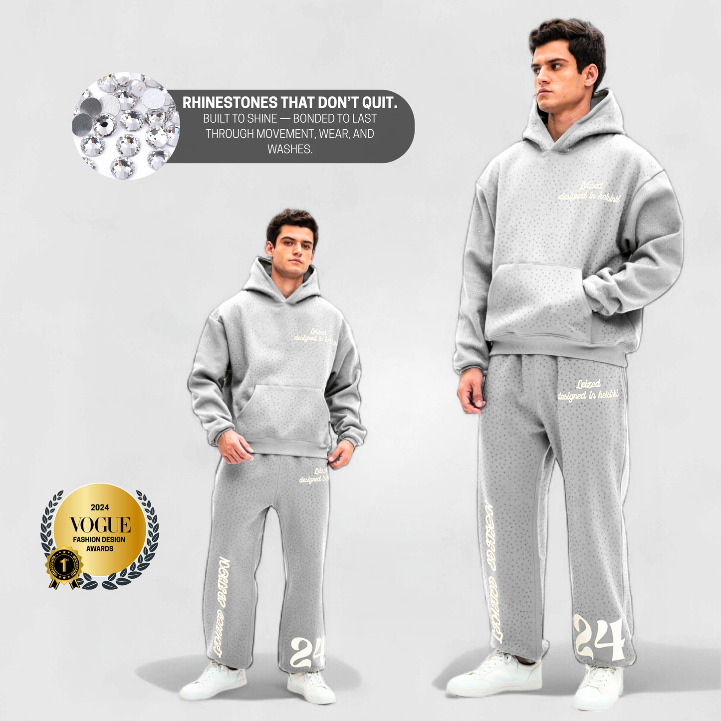 TIMELESS RHINESTONE JOGGER - GREY