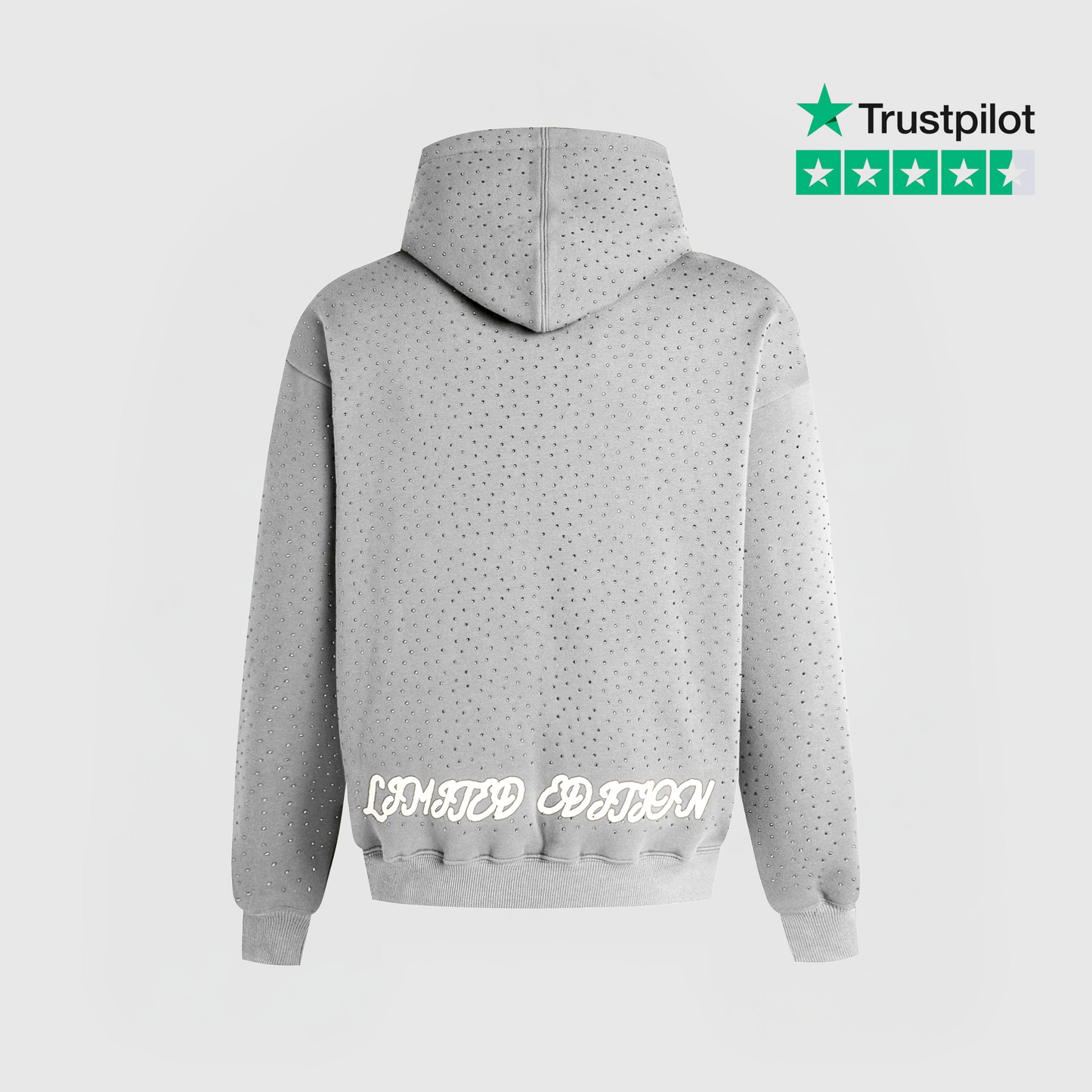 TIMELESS RHINESTONE HOODIE - GREY
