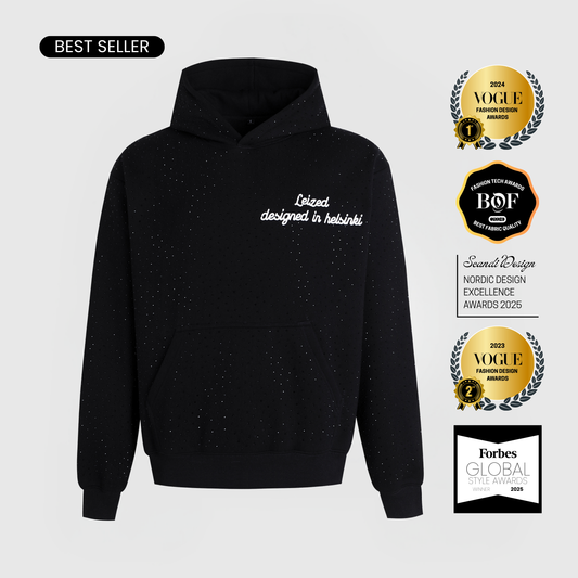 TIMELESS RHINESTONE HOODIE - BLACK