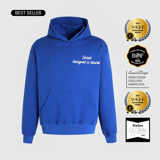 TIMELESS RHINESTONE HOODIE - BLUE