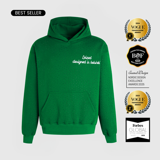 TIMELESS RHINESTONE HOODIE - GREEN
